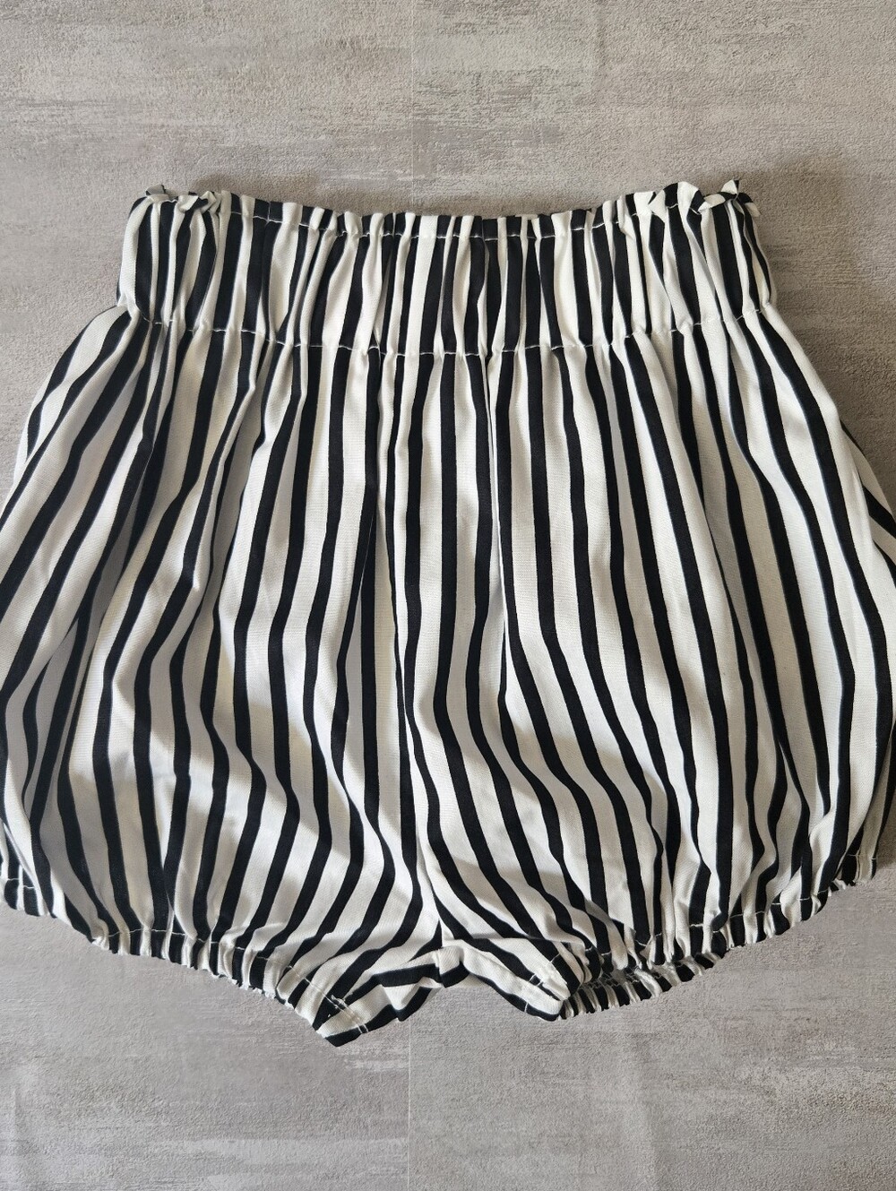 Baby Black & White Stripe Bloomer Shorts Summer High Waisted Diaper Cover 6-9M